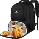 MATEIN Lunch Backpack for Men, 17 Inch Insulated Cooler Backpack with Lunch Compartment, Water Resistant Laptop Back Pack Computer Meal Prep Backpacks Mens Gifts Work Picnic College Travel (Black)