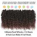 Col Bling Ombre Goddess Locs Crochet Hair 10 Inch, 8 Packs Faux Locs Crochet Hair Pre Looped for Women, Boho Crochet Locs with Curly Ends 10Inch 1B/30#