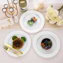 Goodluck 200PCS White Plastic Plates, Heavy Duty Disposable Plates with 100 10.25 inch Dinner Plates and 100 7.5 inch Dessert Plates for Party, Holiday, Wedding