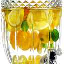 1.3 Gallon Glass Beverage Dispenser with Spigot Glass Drink Dispenser for Parties Wide Mouth Juice Beverage Server for Wedding Party Bar Leak Proof Beverage Dispenser