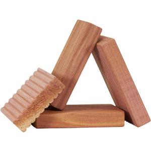 Household Essentials Cedar Fresh Cedar Blocks, 4 Pack, Solid Redwood Natural