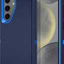 I-HONVA for Samsung Galaxy S24 Case,Galaxy S25 Case Shockproof Dust/Drop Proof 3-Layer Full Body Protection [Without Screen Protector] Rugged Heavy Duty Cover for Galaxy S24/S25,Navy Blue