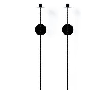 Set of 2 Large Twisted Wall Candle Holders, 23.5" Black Metal Candle Sconces for Wall Mount, Decorative Candle Holders for Bedroom, Dining Room, or Living Room Decor
