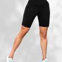 VOOVEEYA 5"/8" High Waisted Yoga Biker Shorts with Pockets for Women (Black, XS)