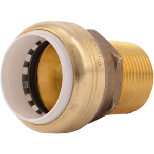 SharkBite 1 Inch PVC x 1 Inch MNPT Adapter, Push to Connect Brass Plumbing Fitting, PEX Pipe, Copper, CPVC, PE-RT, HDPE, UIP140A