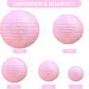 BEISHIDA Pink Round Paper Lanterns Hanging Decorative Chinese Paper Lanterns Lamp for Valentine Birthday Wedding Party Decoration and Baby Bridal Shower10 Packs
