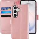 MONASAY Wallet Case for Samsung Galaxy S26 6.3 inch Slim flip Cover with Secure Card Slots, Kickstand, RFID Blocking. Shockproof PU Leather Folio with Strong Magnetic Closure,Rosegold