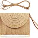 COOKOOKY Straw Clutch Handbag Summer Beach Straw Purse for Women woven Envelope Bag | Straw, Summer, Beach, woven, Straw, Summer