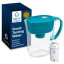 Brita Metro Water Filter Pitcher with SmartLight Change Indicator, BPA-Free, Replaces 1,800 Plastic Water Bottles a Year, Lasts Two Months, Includes 1 Filter, Small - 6-Cup Capacity, Turquoise