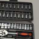 LLNEDL 1/ 4 Inch Drive Socket Ratchet Wrench Set, 46 Pieces Socket Set with Bit Socket Set Metric and Extension Bar for Car Bicycle Motorcycle Repair and Home Use with Storage Case, EDL046