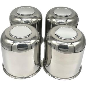 4 Pack 4.25 Inch Center Caps Push Through for Trailer Truck RV Wheel Rims 4.25" Center Bore Chrome Stainless Steel