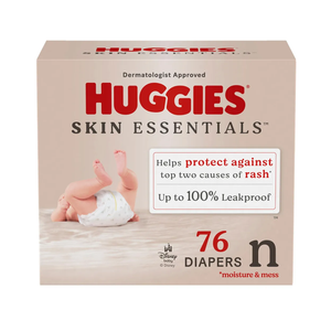 Huggies Size Newborn Diapers, Skin Essentials Baby Diapers, Size Newborn (6-9 lbs), 31 Count, Packaging May Vary