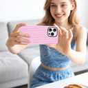 Jusy Compatible with MagSafe Striped Phone Case for iPhone 16 Plus, Cute Aesthetic Magnetic Soft TPU and Hard PC Protective Phone Cover for Women GirlsMatte - Dark Pink