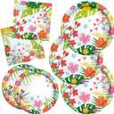 Gatherfun Tropical Luau Party Supplies Kit for 20 - Aloha Hawaiian Party Decorations with Disposable Paper Plates and Napkins | BBQs & Summer party