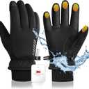 RIGWARL Waterproof Gloves for Cold Weather with 3M Thinsulate, Extreme Cold Winter Snow Glove 7 Layer Thermal Men Women/Youth (Black)