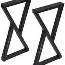 Taelakeni 28 Inch Metal Desk Table Legs, Heavy Duty Industrial Style Dinning Table Leg with Adjustment Feet Pads, Double Triangle