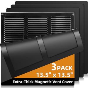 Magnetic Vent Covers (3 Pack) for Complete Sealing, 13.5" X 13.5" for Home Floor, Wall, and Ceiling Vents, Upgraded Thickness for RV, Home HVAC, and AC Vents, Floor Vents Not Included