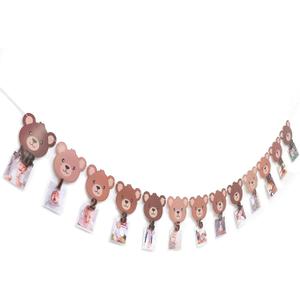 Bear 12 Monthly Photo Banner - Bear One Year Milestone Banner,Bear Themed Birthday Party Decoration,Bear Baby Shower Or First Birthday (bear Photo)