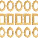 Axafazup 15 Pcs Mini Gold Picture Frames, Small Vintage Resin Frames, Tiny Antique Photo Frames For Wall Collage, Home Decor, DIY Crafts, Wedding Gifts