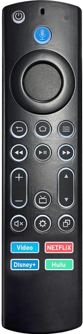 Replacement Voice Remote for Insignia-Toshiba-Pioneer Smart TVs, Compatible for AMZ TV Stick and Cube, Backlit Remote with All Buttons Lighting Up
