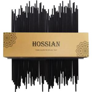 HOSSIAN 50pcs Reed Diffuser Sticks- Black Fibre Reed Diffuser Sticks-Thick Diffuser Reeds Sticks - Diffuser Sticks for Diffuser Oils Fragrance Refill - Fibre Reeds for Diffusers(Black 7.5/19cm)