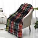 Twin Blanket for Bed 32X48 Inch Fuzzy Fluffy Soft Cozy Throw Blanket Colorful Plaid Pattern Blankets for Couch Bed Sofa (W4)