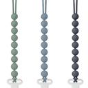 Pacifier Clips Silicone, 3-Pack Pacifier Holder Clip with Stylish Round Design, 100% Food Grade Silicone, Safe Essentials for Newborns Baby Boys and Girls