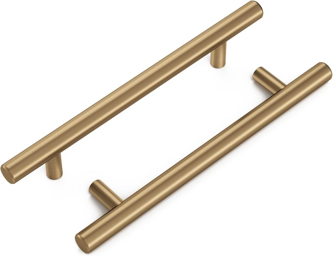 Haliwu 20 Pack Gold Cabinet Handles - Champagne Bronze & Brushed Gold & Antique Brass Cabinet Pulls, 5 inch(128mm) Hole Center Kitchen Drawer Pulls