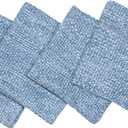 100% Cotton Chambray Knitted Dish Cloth, Ultra Soft Absorbent Quick Drying Solid Dish Cloth, 10 x10 Inches, 4-Pack, Perfect for Kitchen Cleaning and Dish Washing, Blue