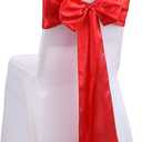 iEventStar Satin Chair Sashes Chair Bow Bows Tie Back Wedding Banquet Party Decoration (10, Red)