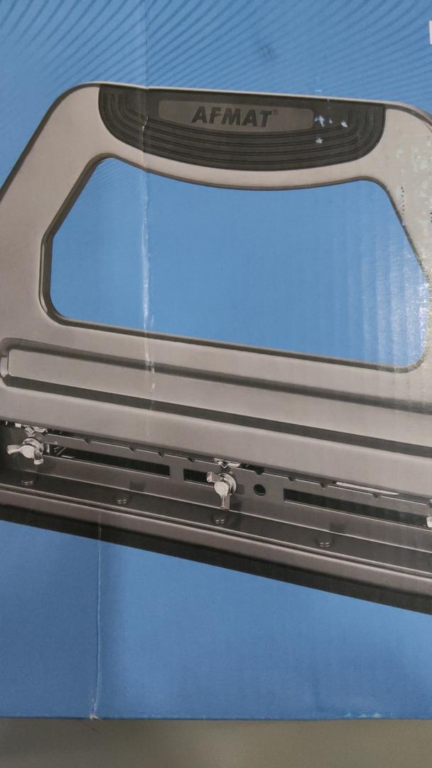 AFMAT 3 Hole Punch Heavy Duty, 9/32" Holes, 50-Sheet Hole Puncher 3 Ring, 50% Reduced Effort, Adjustable Two & Three Hole Punch, Metal Paper Puncher w/Large Chip Tray, Metal Paper Guide, Gray, HP18