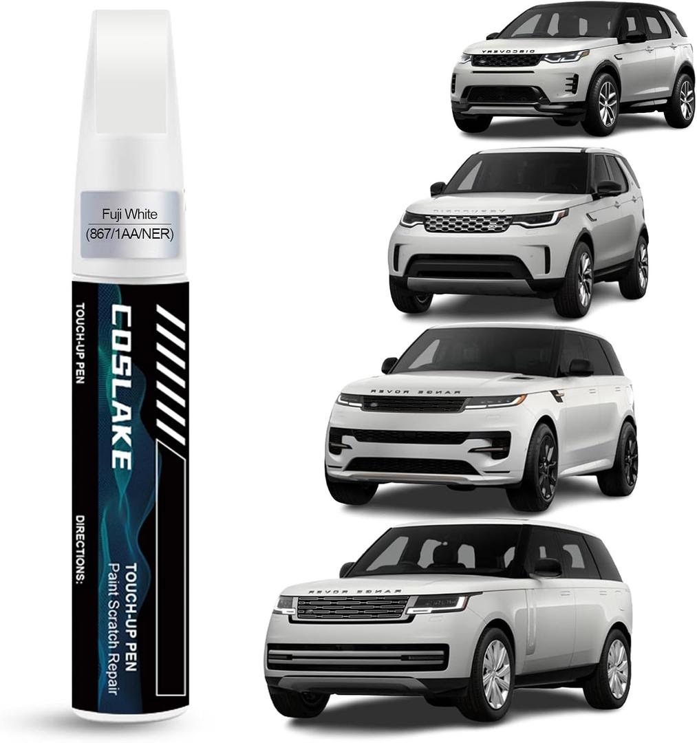 Car Touch Up Paint(Fuji White(867/1AA/NER)) for Landrover, Car Paint Scratch Repair Kit, Quick & Easy Solution to Repair, 2 in 1 Scratch Remover Pen with 2PCS Disposable Micro Applicators