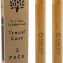 Gaia Guy Bamboo Toothbrush Travel Case 2 Pack - Portable Bamboo Toothbrush Holder Great For Plastic-Free Travel, Camping and Zero Waste Living