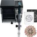 Aquarium Filter, 6W 150GPH HOB Fish Tank Filter, 4-Stage Bio-Filtration for 10-40 Gallon Tanks, Quiet Power Waterfall Filter with Adjustable Flow, Includes Filter Cotton & Bio Media