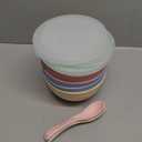 5 Pack Unbreakable Wheat Straw Bowls with Lid, 26 OZ Cereal Bowls for Kitchen, Dishwasher Safe Soup and Salad Bowls, Reusable microwave bowl for Ice Cream,Snack and Fruits