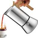 No Coating 12 Cup Moka Pot Thickened 304 Stainless Steel Stovetop Espresso Coffee Maker 600ml 20oz Mocha Percolator Greca Cuban Ideal for Making Rich Authentic Italian Caf