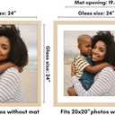 Americanflat 24x24 Picture Frame with Polished Plexiglass - Use as 20x20 Frame with Mat or Display 24x24 Photo Without Mat - Hudson Collection - Wide Square Frames for Wall Display - Natural Oak