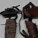 Berenlu 3 PCS Renaissance Accessories, Viking Belt, Medieval Vintage Belt Pouch & Leather Bracers for Halloween LARP Cosplay
