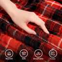 Red Christmas Electric Heated Blanket 62"x84", Fast Heating Twin with 8 Hours Auto Off/8 Heats Levels, Soft Plaid Sherpa with ETL Certification, Gift for Women Adults Keep Warm in Home Office