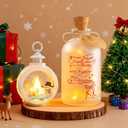 CLTTCLLCT Christmas Night Light, 17.5oz Mason Jar Lantern with LED Light Ornament, 2in1 Christmas Decorations for Home, Birthday Gift for Women and Friend, Festive Home Decor