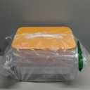 Plastic Stackable Organizer Storage Case with Building Blocks Lids for lego, Storage Containers with Carrying Handle and Adjustable Grid Organizers, 2Layer Orange