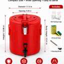 Insulated Beverage Dispenser, 5.2 Gal, Stainless Steel Liner with Spigot