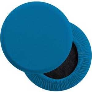 LUSHVIDA Round Bar Stool Covers - Super Soft and Washable Elastic Stool Cushion Slipcover for Dia.14-16" Chair, Set of 2 (Blue)