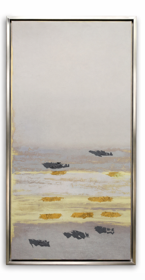 Framed Neutral Abstract Art, Acrylic Painting Abstract, Oil Painting Canvas, Textured Wall Art Canvas (Gold)