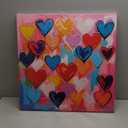 Colorful Heart Graffiti Wall Art Abstract Canvas Paintings Colorful Pictures Modern Abstract Artwork Decor for Office Bedroom Living Room Children's room 24"x24"x 1 Panels