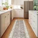 WITSHOCK Runner Rug 2x6 Kitchen, Rugs Runners Machine with Washable Non Slip Backing for Hallway Stair Runner Rug Indoor Entryway Laundry Room, Brown/Beige