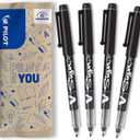 Pilot V-Sign Pen Liquid Ink Tip - Black (Pack of 4)