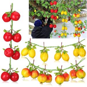3 Pcs Sukkot Decoration Fruits Hanging Banner Sukkah Decorations Fruit Garland Artificial Pomegranate Apple Etrog Hanging Ornaments for Sukkot Jewish Holiday Indoor Outdoor Party Supplies