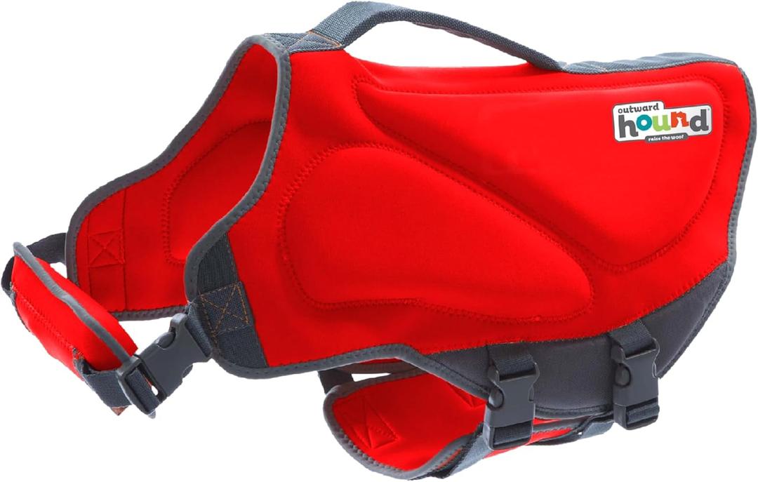 Outward Hound Dawson Swim Dog Life Jacket, High-Performance Neoprene Dog Life Vest for Swimming, Boating, and Water Safety, Small, Red (Small (Chest Girth: 16"-20"))
