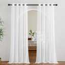 NICETOWN Sheer Curtains 90 inch Long for Living Room, Grommet Voile Sheer Lightweight Airy & Light Filtering Window Drapes for Bedroom/Nursery, Ivory, 2 Pieces, W54 x L90